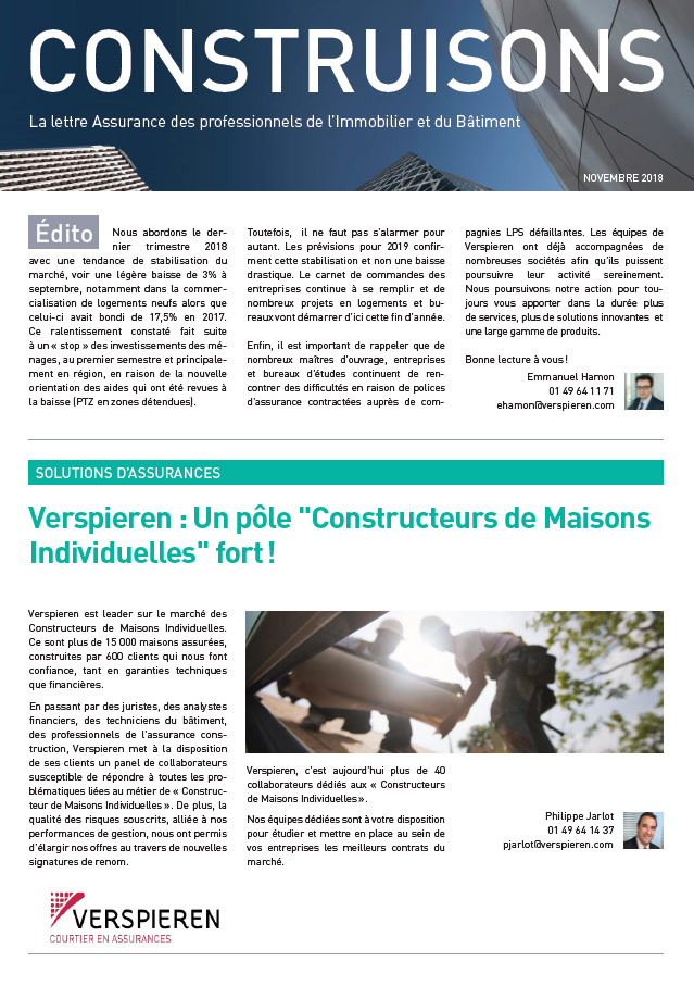 Lettre Construisons - Novembre 2018