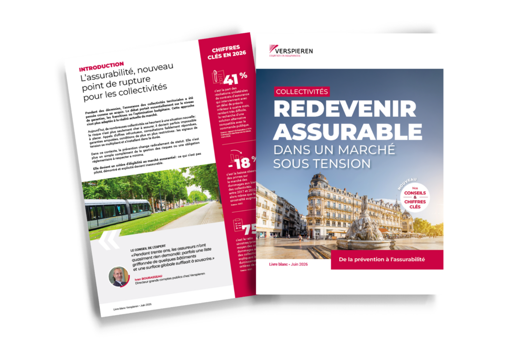 Couverture du livre blanc Verspieren sur l’assurabilité des collectivités dans un marché sous tension